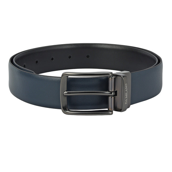 Formal Plain Leather Mens Belt-Navy & Black