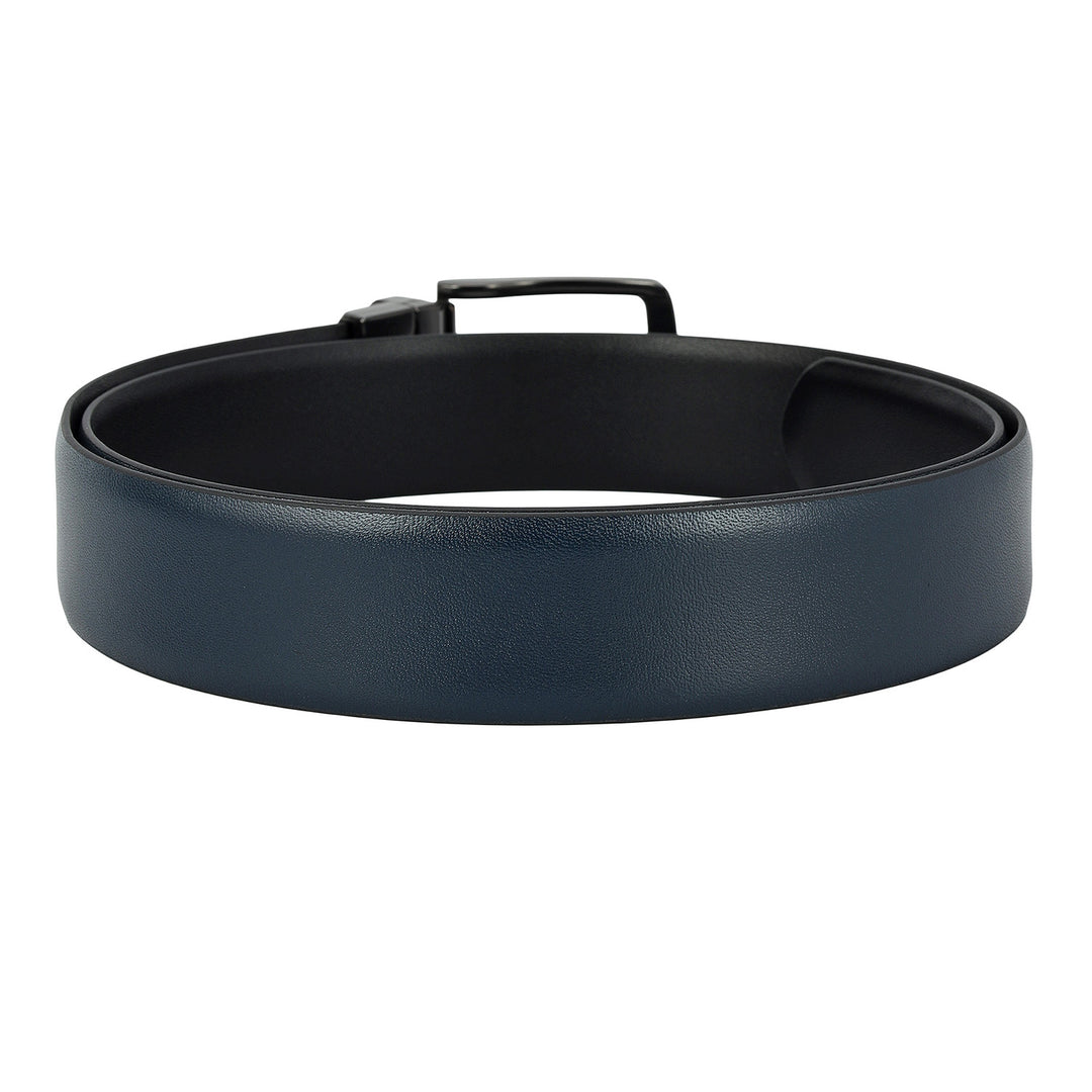 Formal Plain Leather Mens Belt-Navy & Black