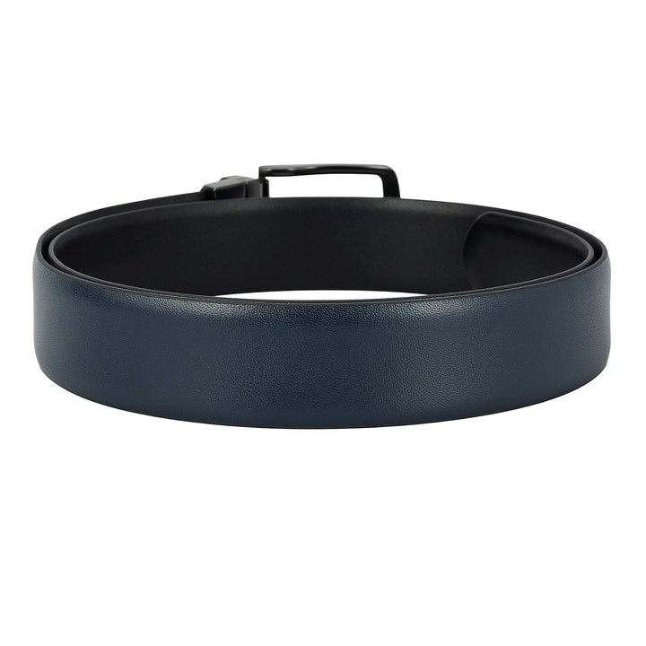 Formal Plain Leather Mens Belt-Navy & Black