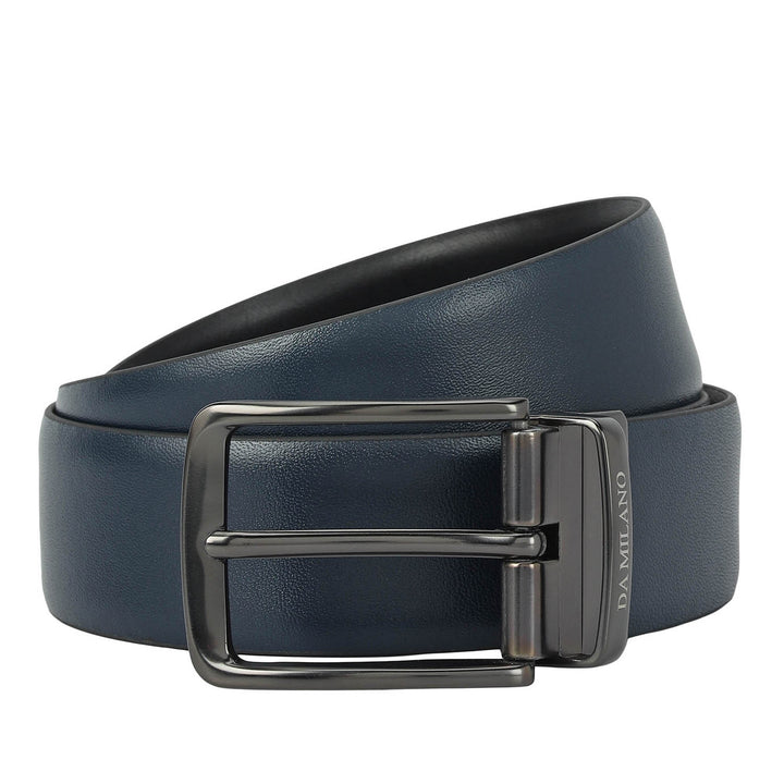 Formal Plain Leather Mens Belt-Navy & Black