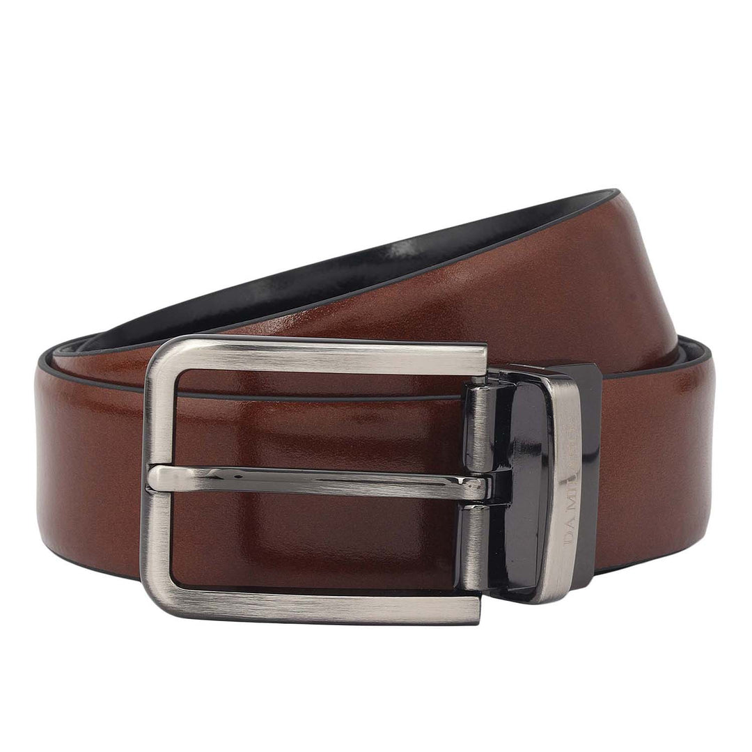 Semi Formal Plain Leather Mens Belt - Cognac