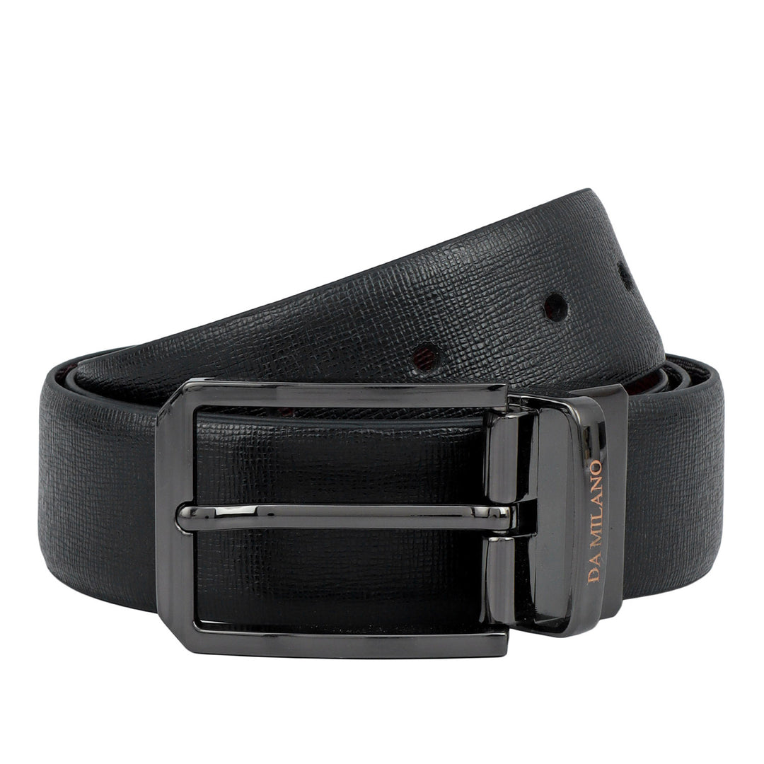 Formal Matrix Leather Reversible Mens Belt - Black & Brown