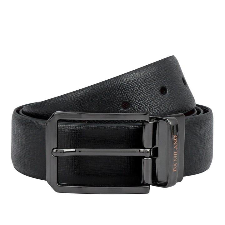 Formal Matrix Leather Reversible Mens Belt - Black & Brown