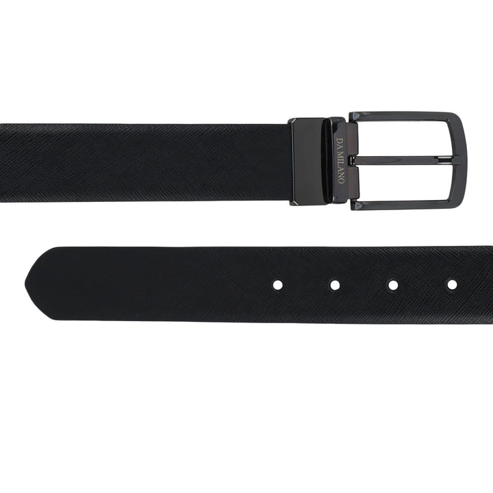 Formal Saffiano Leather Reversible Mens Belt - Black & Brown
