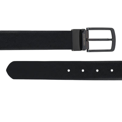 Formal Saffiano Leather Reversible Mens Belt - Black & Brown