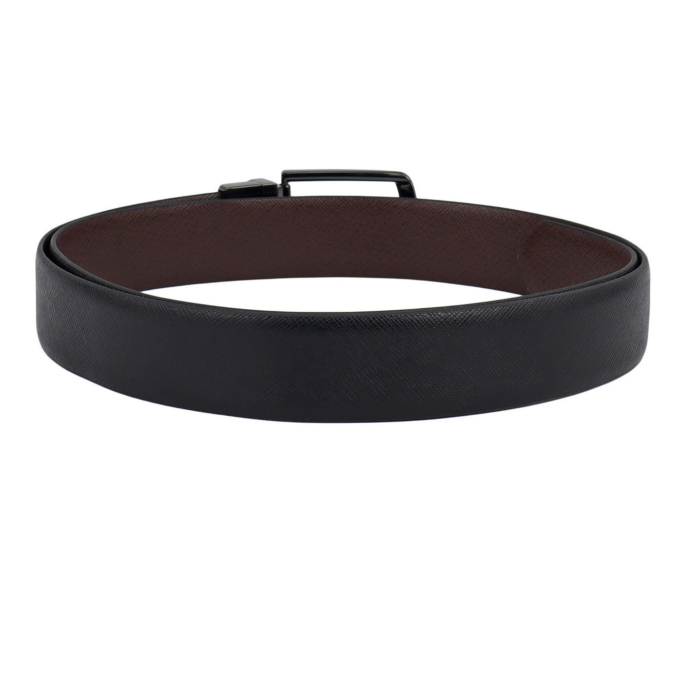Formal Saffiano Leather Reversible Mens Belt - Black & Brown