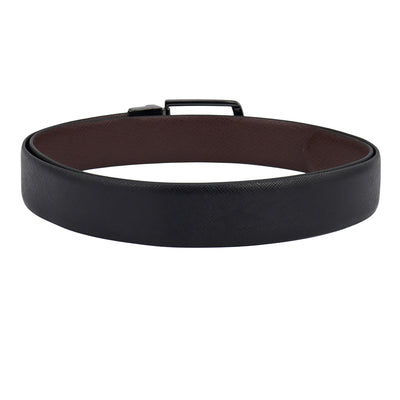 Formal Saffiano Leather Reversible Mens Belt - Black & Brown