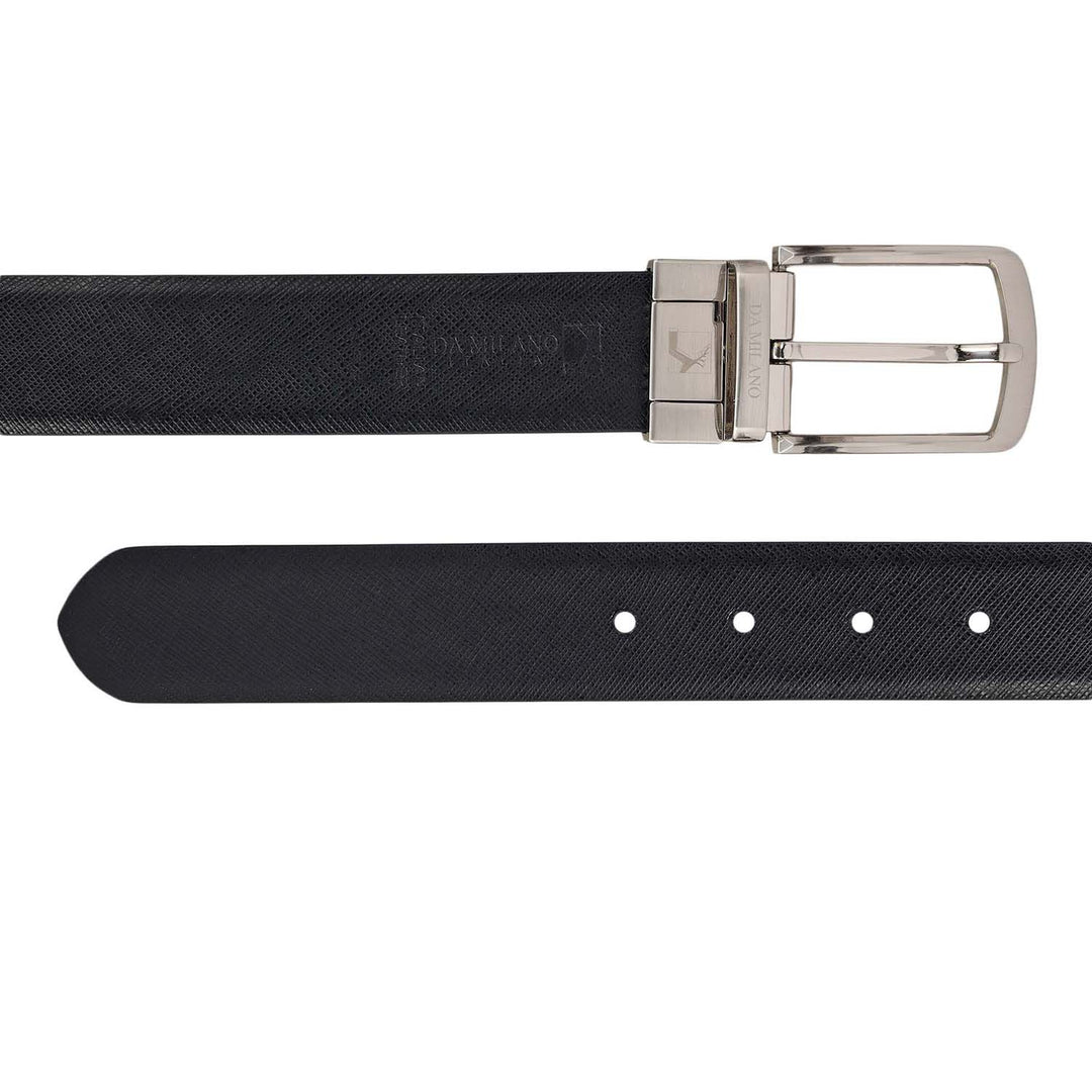 Formal Saffiano Leather Mens Belt-Navy & Black