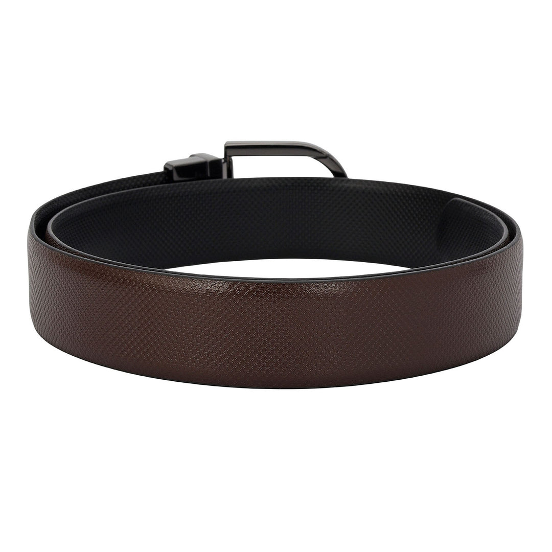 Formal Embossed Leather Mens Belt-Brown & Black