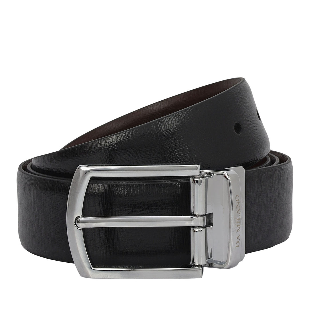 Formal Aztec Leather Reversible Mens Belt - Black & Brown