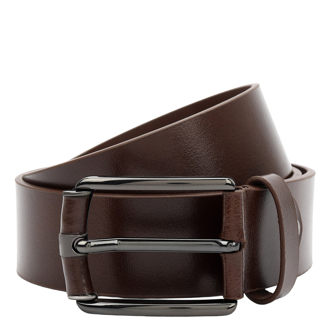 Formal Plain Leather Mens Belt-Brown