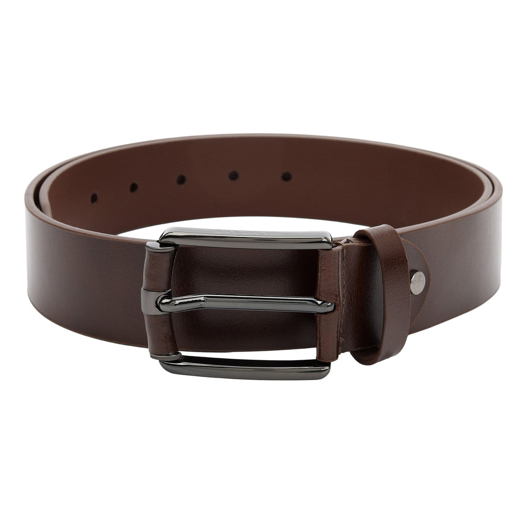 Formal Plain Leather Mens Belt-Brown