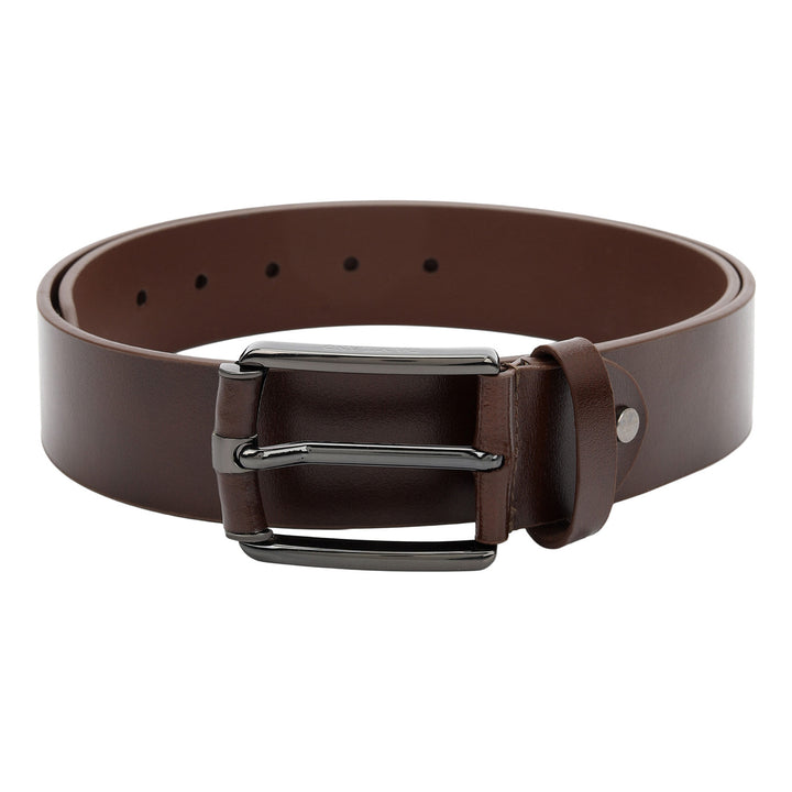 Formal Plain Leather Mens Belt-Brown