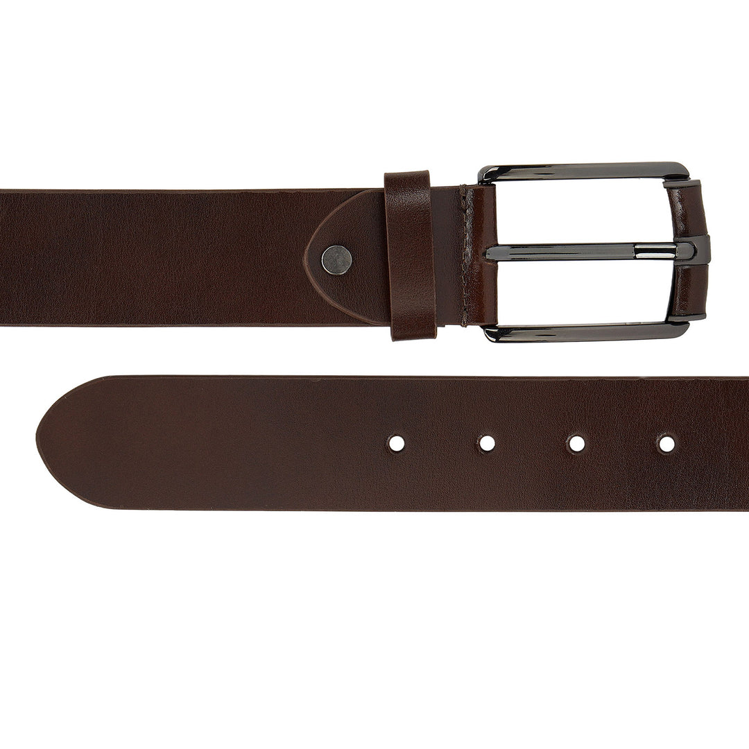 Formal Plain Leather Mens Belt-Brown