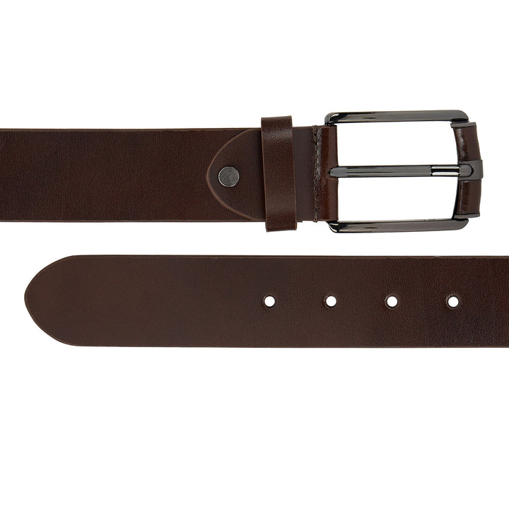 Formal Plain Leather Mens Belt-Brown