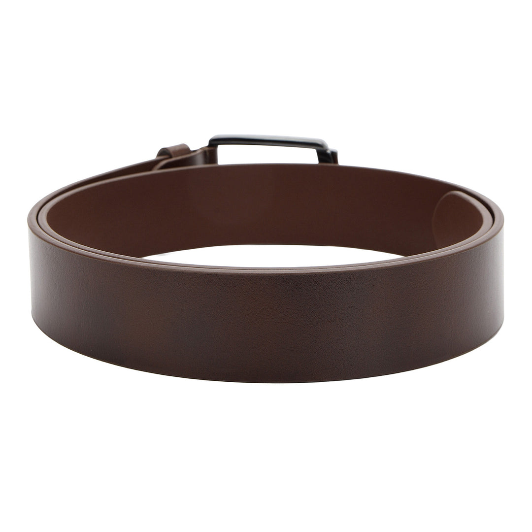 Formal Plain Leather Mens Belt-Brown