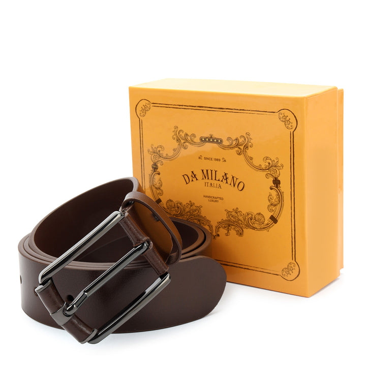 Formal Plain Leather Mens Belt-Brown