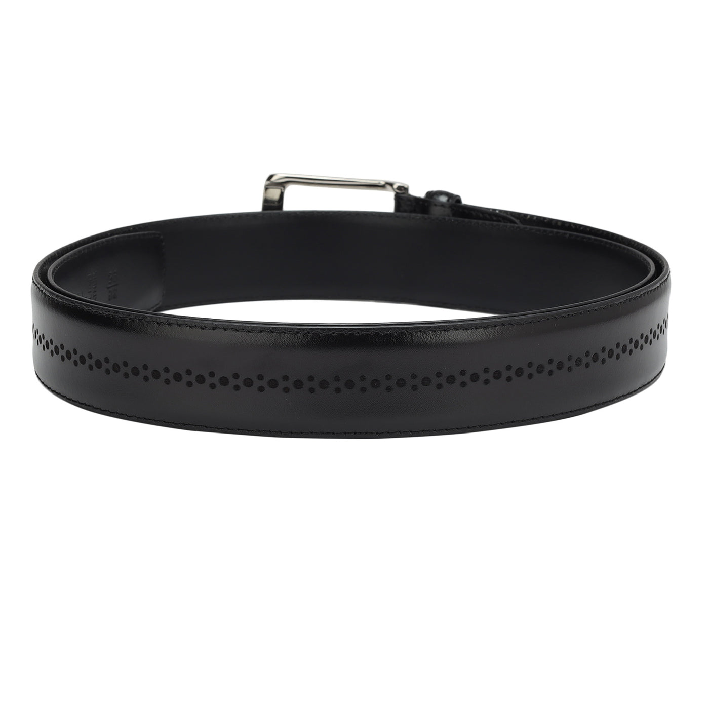 Casual Plain Leather Mens Belt - Black