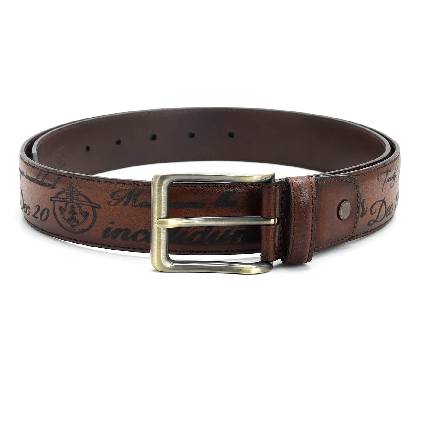 Casual Signato Leather Mens Belt - Cognac