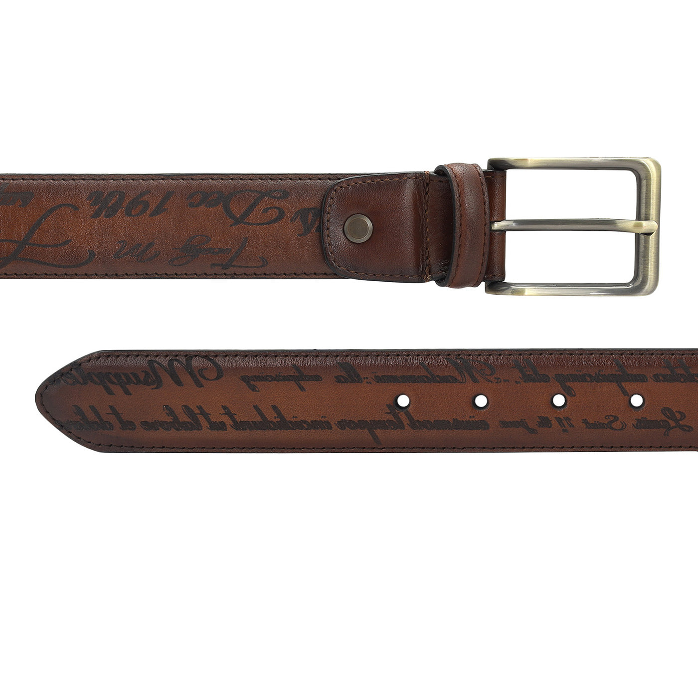 Casual Signato Leather Mens Belt - Cognac