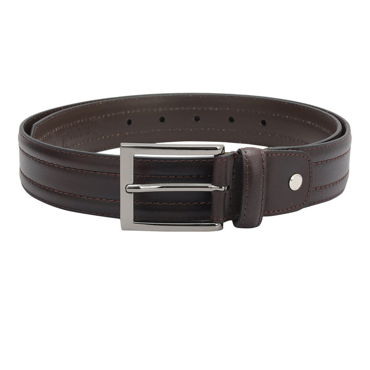 Casual Plain Leather Mens Belt - Cherry