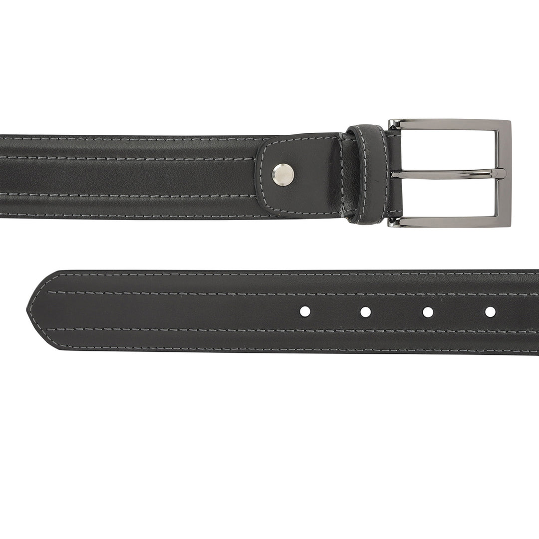 Casual Plain Leather Mens Belt - Grey