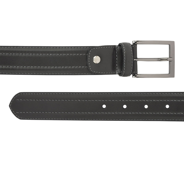 Casual Plain Leather Mens Belt - Grey
