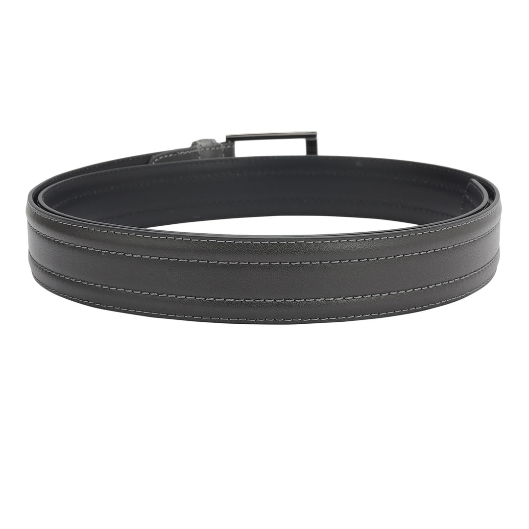 Casual Plain Leather Mens Belt - Grey