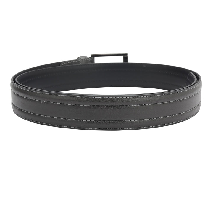 Casual Plain Leather Mens Belt - Grey