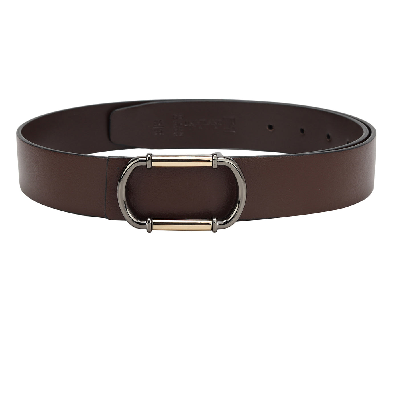 Casual Plain Leather Mens Belt - Brown