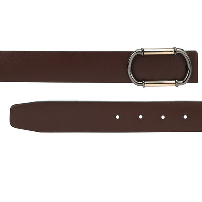 Casual Plain Leather Mens Belt - Brown