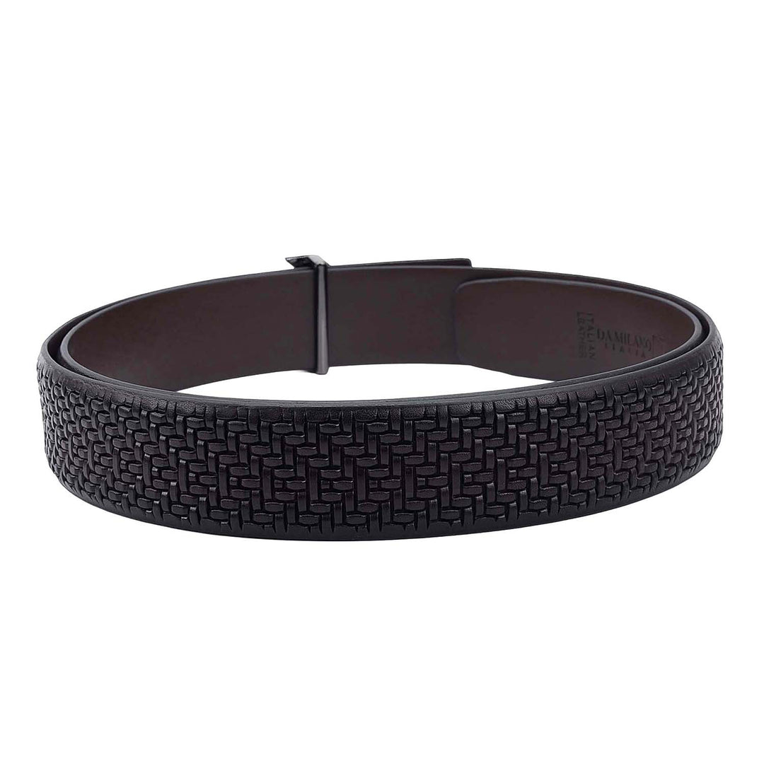 Formal Mat-Emboss Leather Mens Belt-Brown