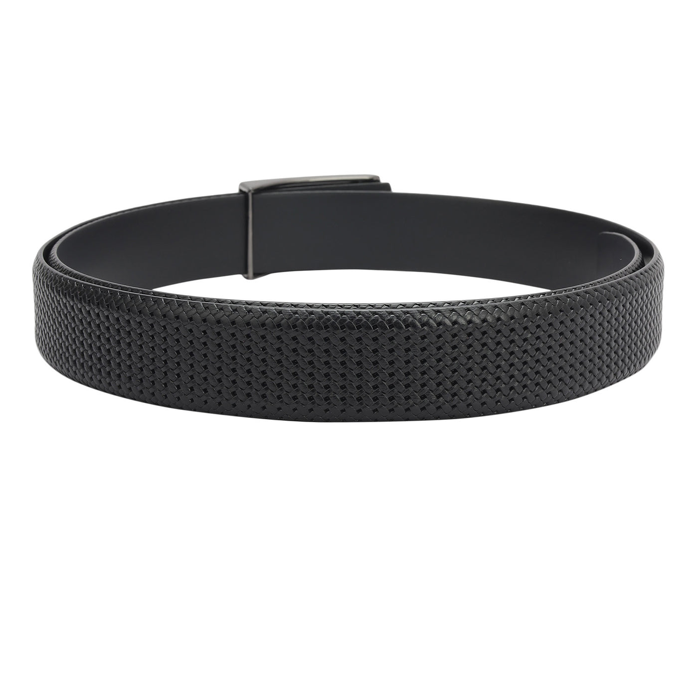 Formal Mat Emboss Leather Mens Belt - Black