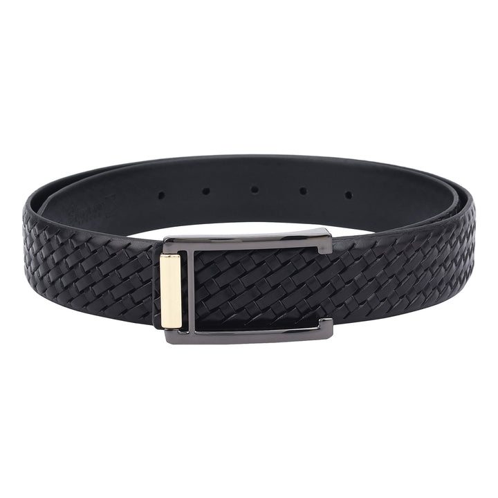 Casuals Mat-Emboss Leather Mens Belt-Black
