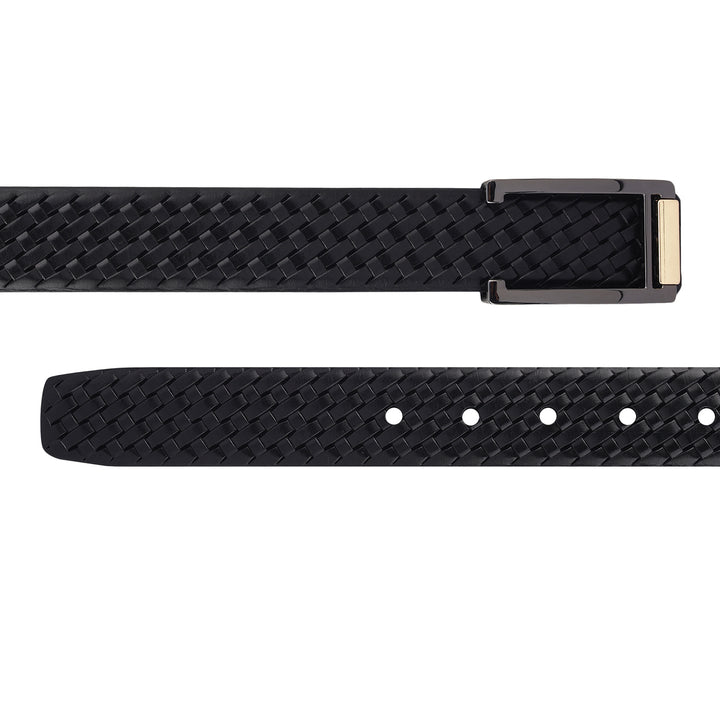 Casuals Mat-Emboss Leather Mens Belt-Black