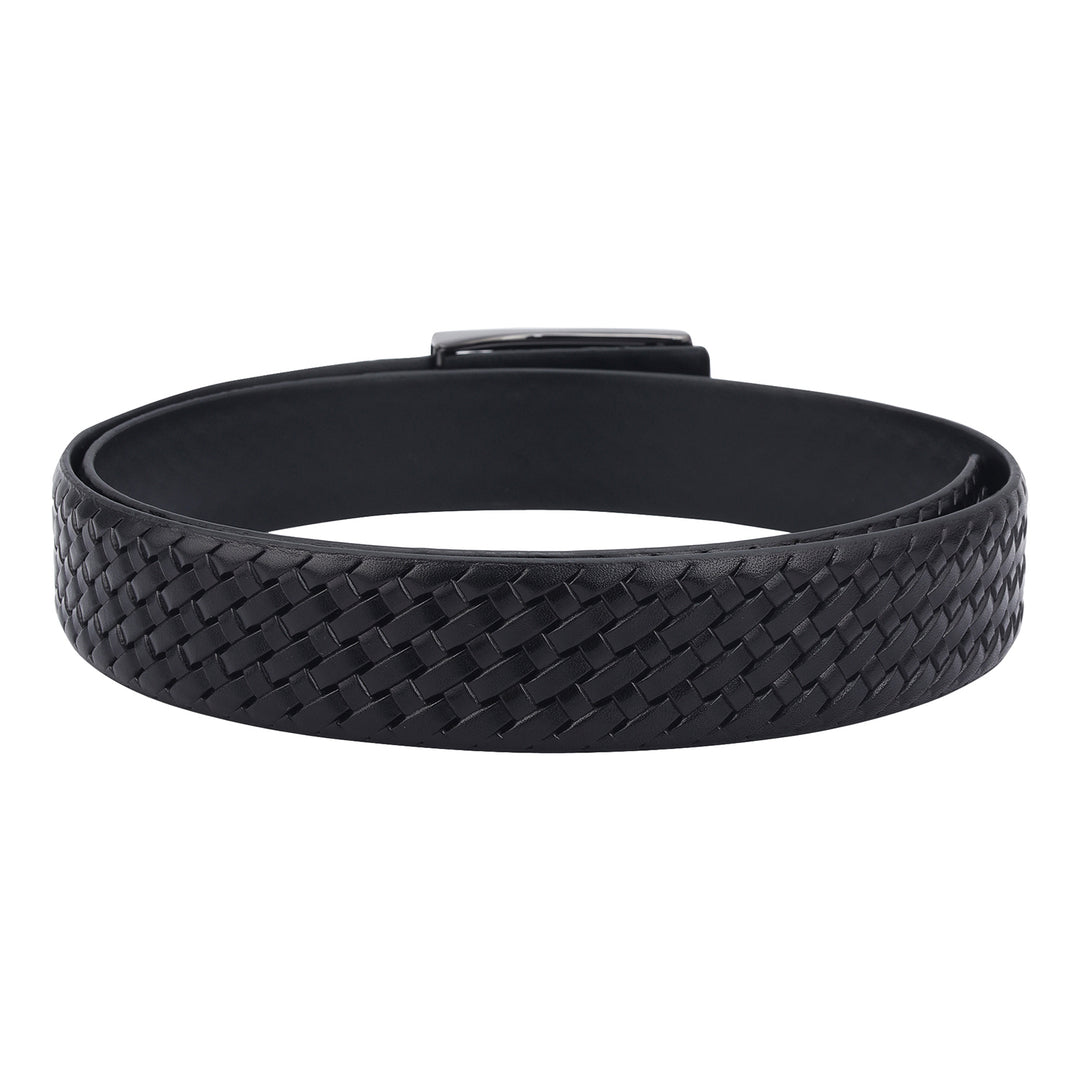 Casuals Mat-Emboss Leather Mens Belt-Black