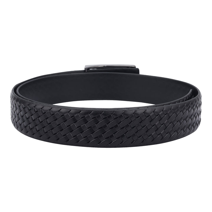 Casuals Mat-Emboss Leather Mens Belt-Black