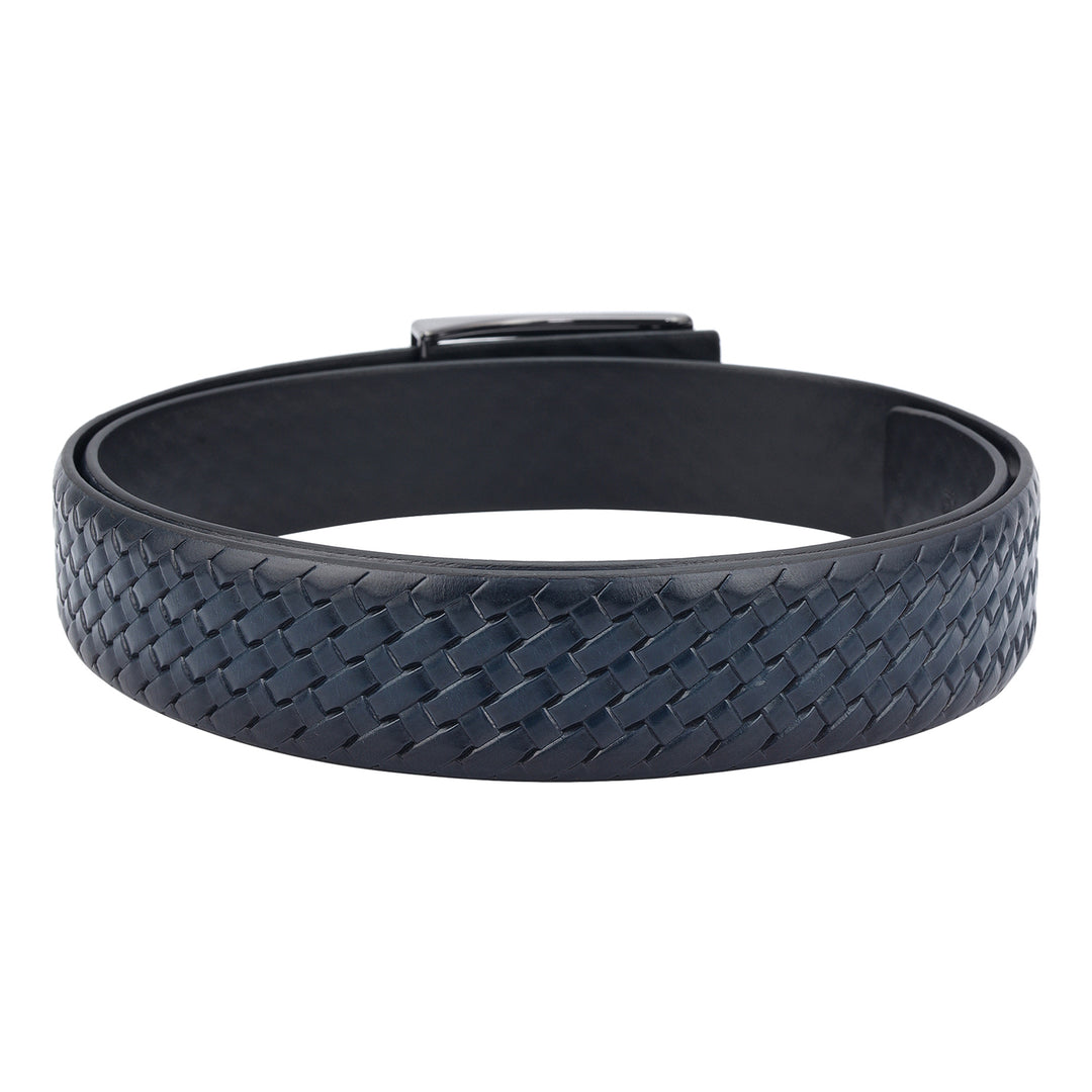 Casuals Mat-Emboss Leather Mens Belt-Navy