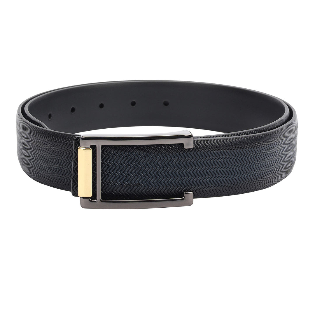 Mat-Emboss Leather Mens Belt-Navy