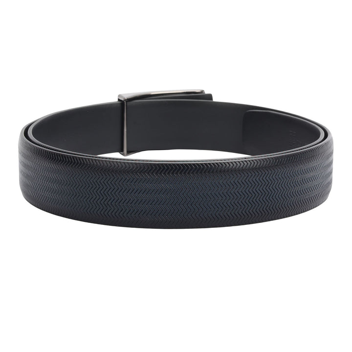 Mat-Emboss Leather Mens Belt-Navy