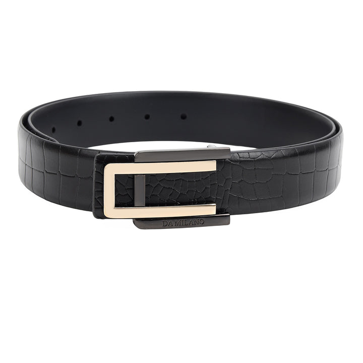 Formal Croco Leather Mens Belt-BLACK