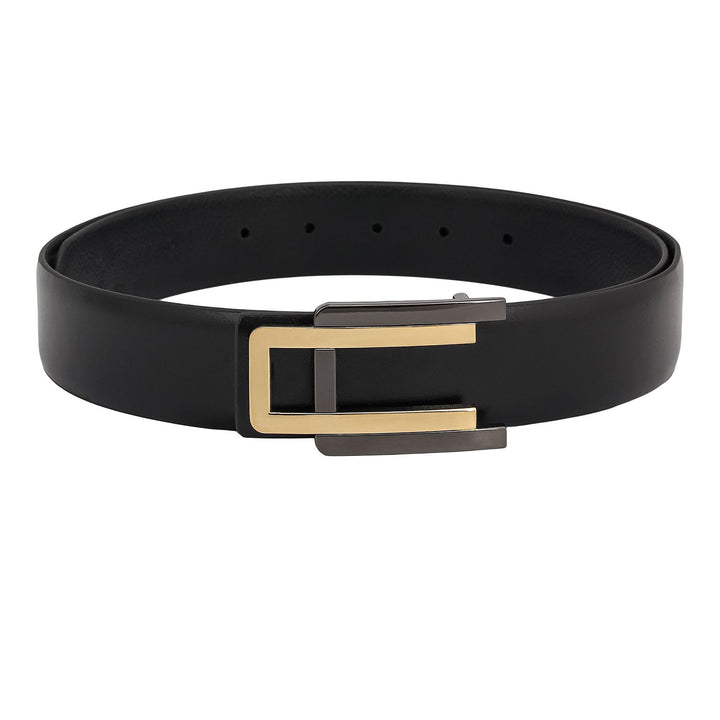Formal Plain Leather Mens Belt - Black