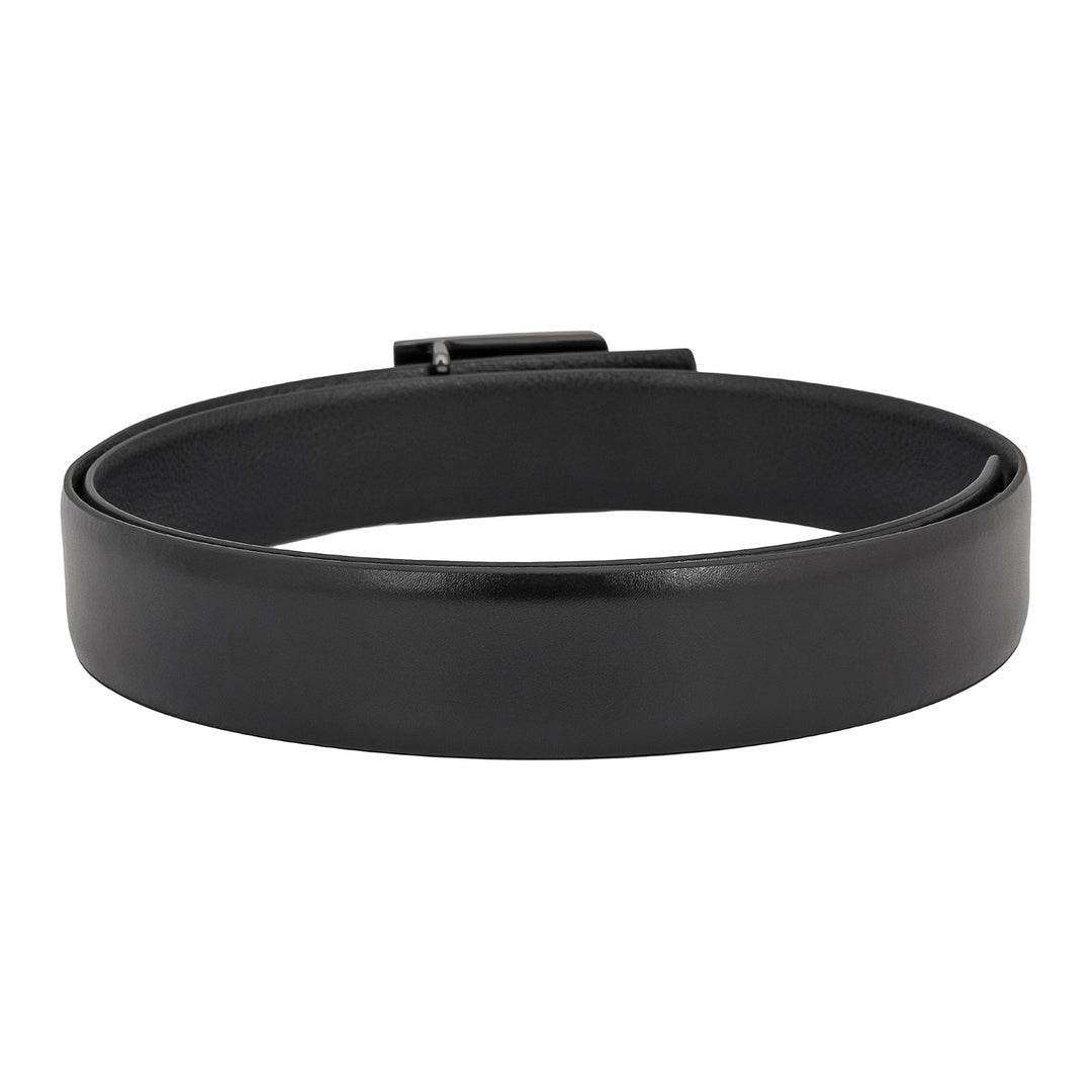 Formal Plain Leather Mens Belt - Black