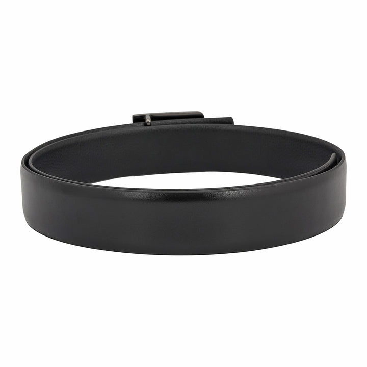 Formal Plain Leather Mens Belt - Black