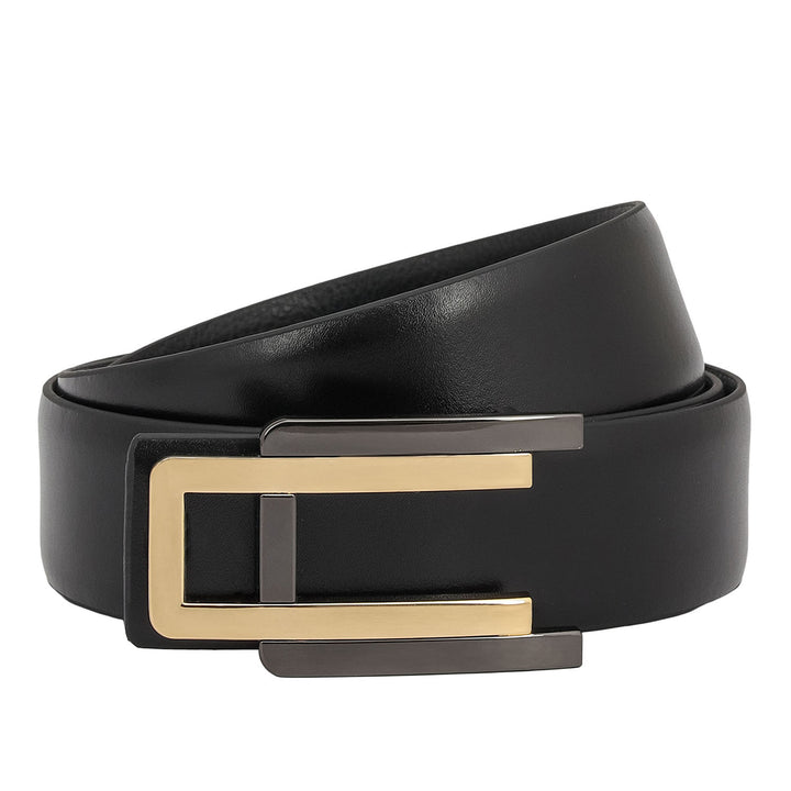 Formal Plain Leather Mens Belt - Black
