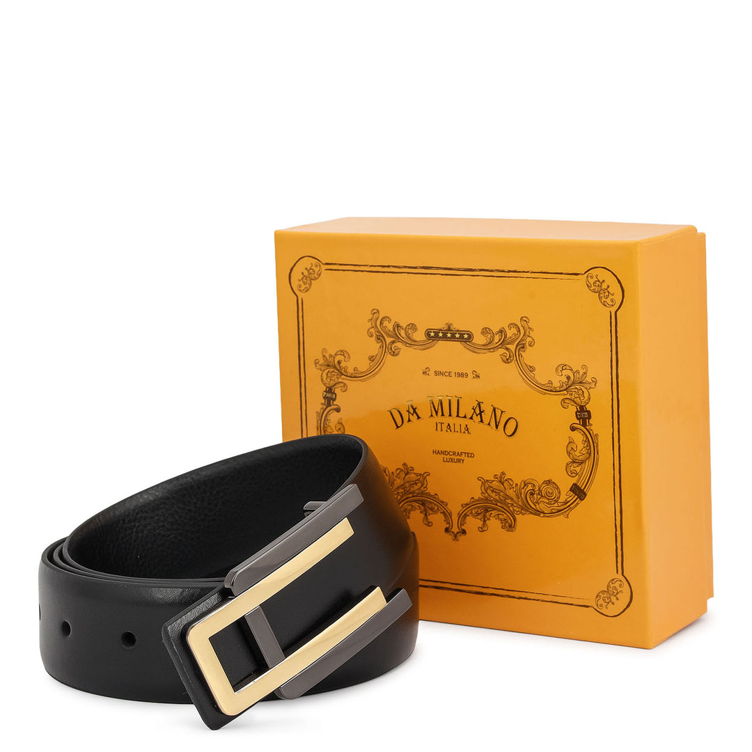 Formal Plain Leather Mens Belt - Black