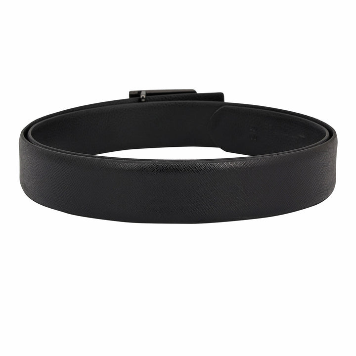 Formal Saffiano Leather Mens Belt - Black