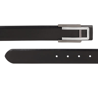 Casual Plain Leather Mens Belt - Black
