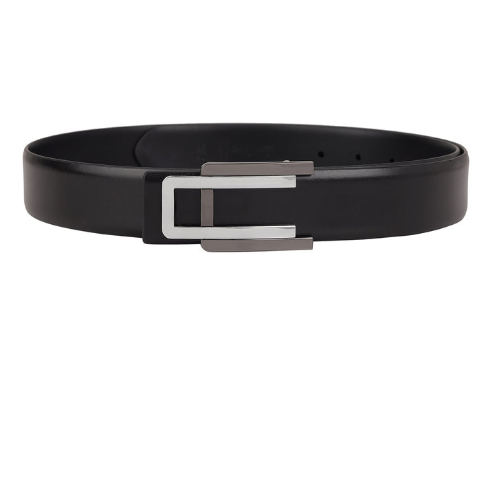 Formal Plain Leather Mens Belt - Black