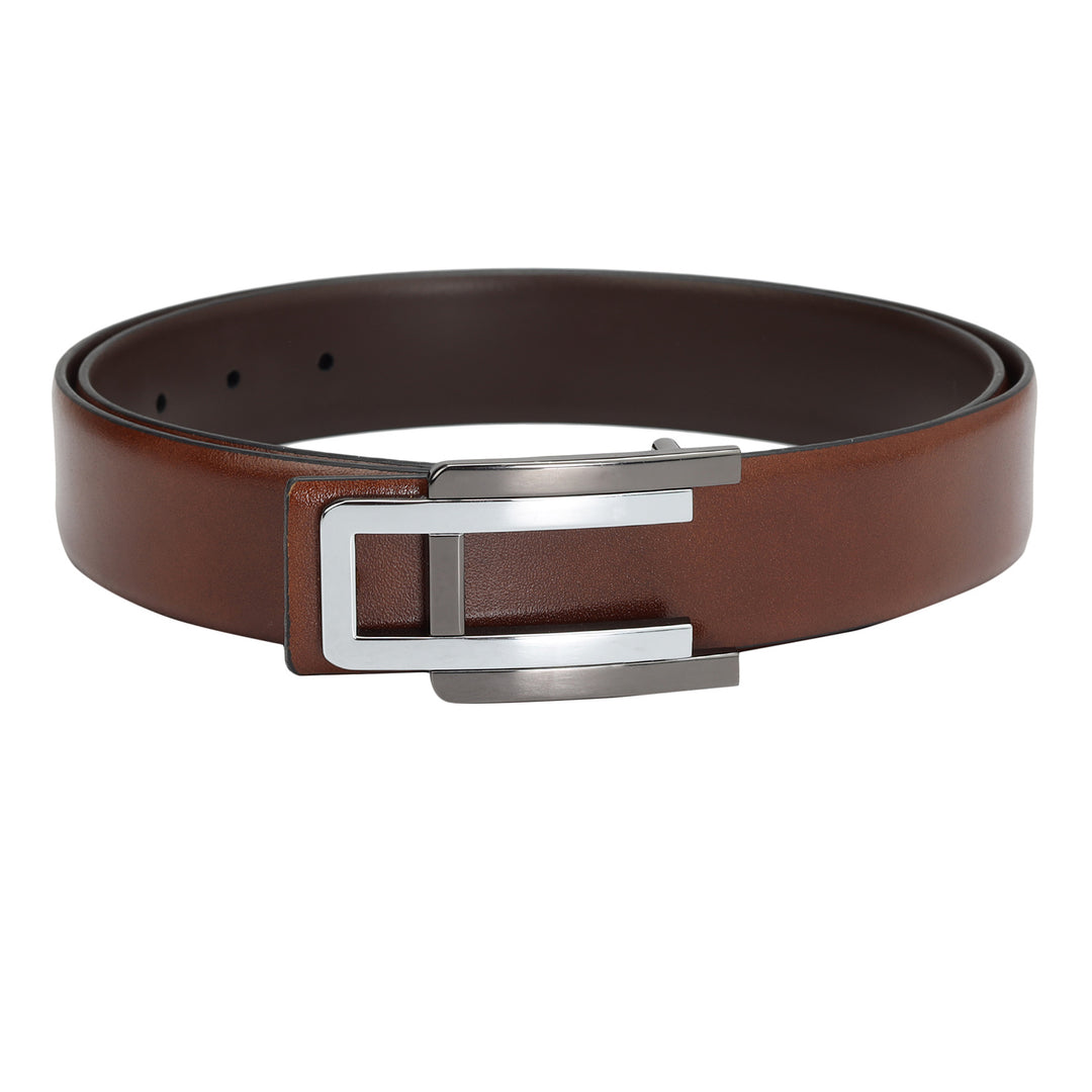 Formal Plain Leather Mens Belt - Cognac